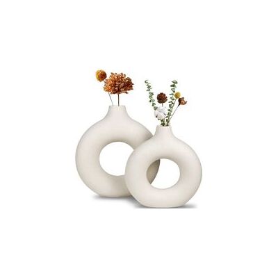 OEM Vase En Céramique Blanche, Vase Moderne Pour Décoration Minimaliste, Vases À Fleurs De Pampa Ronds Creux Mats Pour Maison Bohème, Fête De Mariage, Salle De Dîner, Décoration D'Étagère (2 Pièces) - Publicité OEM Vase En Céramique Blanche, Vase Moderne Pour Décoration Minimaliste, Vases À Fleurs De Pampa Ronds Creux Mats Pour Maison Bohème, Fête De Mariage, Salle De Dîner, Décoration D'Étagère (2 Pièces) - Publicité
