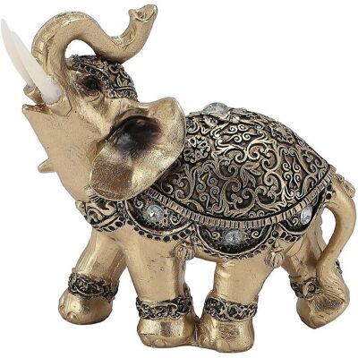 FLAMMKRAFT Statue D'Éléphant Dorée, Symbole De Chance Et De Richesse, Sculpture D'Éléphant En Résine Pour Meuble Tv, Entrée Ou Décoration Intérieure. Publicité FLAMMKRAFT Statue D'Éléphant Dorée, Symbole De Chance Et De Richesse, Sculpture D'Éléphant En Résine Pour Meuble Tv, Entrée Ou Décoration Intérieure. Publicité