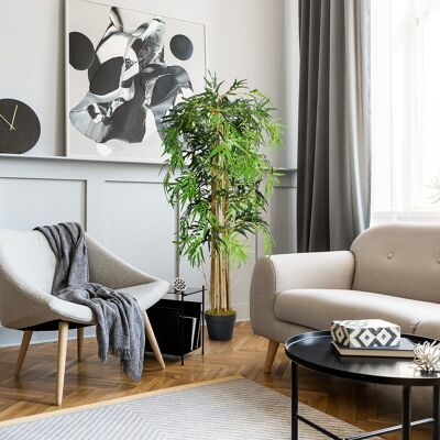 SANMINE HABITAT Outsunny Bambou Artificiel 150cm Avec Pot Arbre Plante Synthétique Réaliste Décorative Pour Maison Bureau Ø18x150 Cm Vert - Publicité SANMINE HABITAT Outsunny Bambou Artificiel 150cm Avec Pot Arbre Plante Synthétique Réaliste Décorative Pour Maison Bureau Ø18x150 Cm Vert - Publicité
