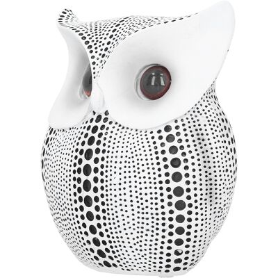 MCKENSA Statue De Hibou En Résine, Sculpture Animale Innovante, Ornement Décoratif Pour Bureau, Bs1027, Blanc À Pois Noirs - Publicité MCKENSA Statue De Hibou En Résine, Sculpture Animale Innovante, Ornement Décoratif Pour Bureau, Bs1027, Blanc À Pois Noirs - Publicité
