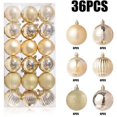 BRAST Pisexur Lot De 36 Boules De Noël Incassables Pour Sapin De Noël, Décorations De Mariage, De Vacances Et De Noël - Publicité BRAST Pisexur Lot De 36 Boules De Noël Incassables Pour Sapin De Noël, Décorations De Mariage, De Vacances Et De Noël - Publicité