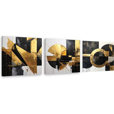 FEEBY Tableaux Sur Toile Lot Abstraction Dorée Cercle 3 X 30x30 - Publicité FEEBY Tableaux Sur Toile Lot Abstraction Dorée Cercle 3 X 30x30 - Publicité
