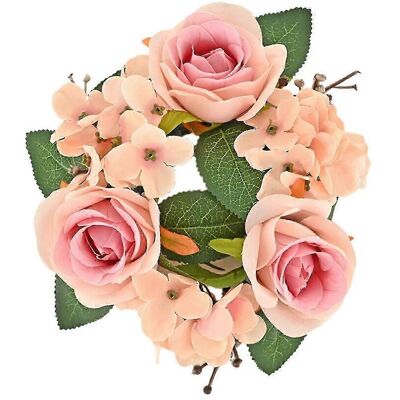 YUDO Couronne De Bougies De Noël, Bougeoir Pour Bougies Piliers, Couronne De Roses Artificielles, Guirlande De Bougies Bohème Pour Porte, Cuisine, Fête, Décoration Intérieure-pink - Publicité YUDO Couronne De Bougies De Noël, Bougeoir Pour Bougies Piliers, Couronne De Roses Artificielles, Guirlande De Bougies Bohème Pour Porte, Cuisine, Fête, Décoration Intérieure-pink - Publicité