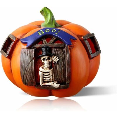 URSUS Lanterne De Crâne De Citrouille D'Halloween, Citrouille Creuse En Résine Créative Avec Lanterne De Crâne À Led, Alimentée Par Batterie, Adaptée À La Décoration D'Halloween - Publicité URSUS Lanterne De Crâne De Citrouille D'Halloween, Citrouille Creuse En Résine Créative Avec Lanterne De Crâne À Led, Alimentée Par Batterie, Adaptée À La Décoration D'Halloween - Publicité