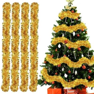 OEM Guirlande De Noel Sapin, 4pcs Guirlandes Tinsel Noël, Guirlande Sapin 2m, Guirlande Tinsel Métallique Scintillantes Pour Mariage Anniversaire Fête Murs Fenêtres Sapin Decoration Noël - Or-dou - Publicité OEM Guirlande De Noel Sapin, 4pcs Guirlandes Tinsel Noël, Guirlande Sapin 2m, Guirlande Tinsel Métallique Scintillantes Pour Mariage Anniversaire Fête Murs Fenêtres Sapin Decoration Noël - Or-dou - Publicité