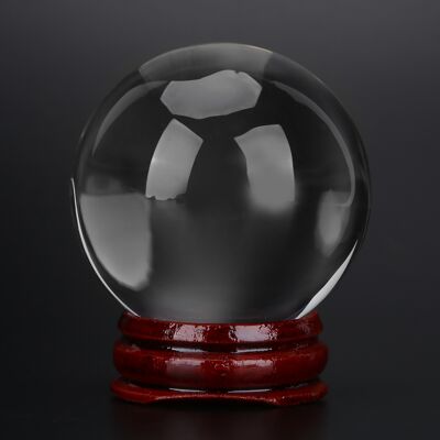 LBVIE Boule De Cristal De Quartz Artificiel De 50 Mm, Sphère Transparente, Décoration Intérieure, Support En Bois (1 Pièce) - Publicité LBVIE Boule De Cristal De Quartz Artificiel De 50 Mm, Sphère Transparente, Décoration Intérieure, Support En Bois (1 Pièce) - Publicité