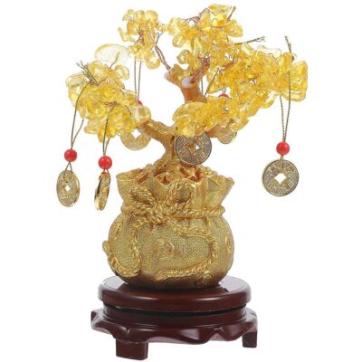 LISATR Arbre À Argent En Cristal Naturel De 19 Cm, Ornement De Style Bonsaï, Symbole De Richesse Et De Chance Selon Le Feng Shui, Décoration Intérieure (avec Pièces D'Or Et Socle)-19.00x9.00x8.50cm - Publicité LISATR Arbre À Argent En Cristal Naturel De 19 Cm, Ornement De Style Bonsaï, Symbole De Richesse Et De Chance Selon Le Feng Shui, Décoration Intérieure (avec Pièces D'Or Et Socle)-19.00x9.00x8.50cm - Publicité