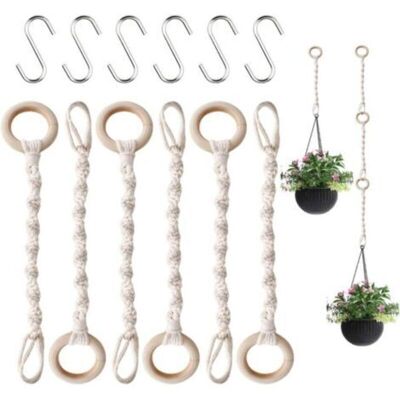 OEM Paquet De 6 Crochets Pour Plantes D'Intérieur En Macramé, Support De Pot De Fleurs Étendu Avec 6 Crochets De Connexion, Ficelle De Suspension Amovible Pour Plantes Murales, Décoration Intérieure Et Ex - Publicité OEM Paquet De 6 Crochets Pour Plantes D'Intérieur En Macramé, Support De Pot De Fleurs Étendu Avec 6 Crochets De Connexion, Ficelle De Suspension Amovible Pour Plantes Murales, Décoration Intérieure Et Ex - Publicité