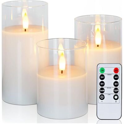 OEM Bougies Led Sans Flamme, Bougies Sans Flamme En Verre Transparent Avec Minuterie Et Télécommande, Bougies Piliers Parfaites Pour Noël Et Halloween-crezuo - Publicité OEM Bougies Led Sans Flamme, Bougies Sans Flamme En Verre Transparent Avec Minuterie Et Télécommande, Bougies Piliers Parfaites Pour Noël Et Halloween-crezuo - Publicité