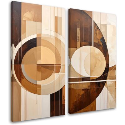 FEEBY Tableaux Sur Toile Lot Abstraction Formes Cercles Beige Marron 2 X 30x60 - Publicité FEEBY Tableaux Sur Toile Lot Abstraction Formes Cercles Beige Marron 2 X 30x60 - Publicité