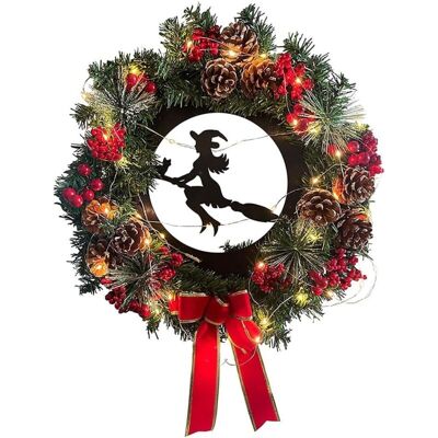 OEM Guirlande De Noël Pour Porte D'Entrée, Nouvelle Guirlande De Fleurs Artificielles De Noël Avec Lumières Led, Guirlande De Noël 35 Cm Branches De Pin Baies, Convient Pour Les Décorations De Noël Décora - Publicité OEM Guirlande De Noël Pour Porte D'Entrée, Nouvelle Guirlande De Fleurs Artificielles De Noël Avec Lumières Led, Guirlande De Noël 35 Cm Branches De Pin Baies, Convient Pour Les Décorations De Noël Décora - Publicité