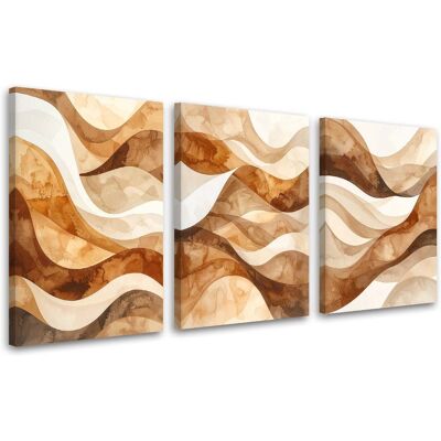 FEEBY Tableaux Sur Toile Lot Abstraction Beige : Vagues Et Formes 3 X 80x120 - Publicité FEEBY Tableaux Sur Toile Lot Abstraction Beige : Vagues Et Formes 3 X 80x120 - Publicité