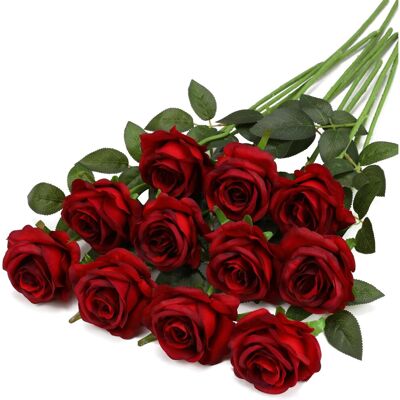 OEM Roses Artificielles Noires - Lot De 10 Roses Artificielles Avec Tiges, Idéales Pour La Décoration De La Maison, Des Mariages, Des Hôtels Et Des Bureaux. Publicité OEM Roses Artificielles Noires - Lot De 10 Roses Artificielles Avec Tiges, Idéales Pour La Décoration De La Maison, Des Mariages, Des Hôtels Et Des Bureaux. Publicité