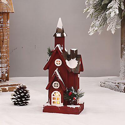 OEM Bocqde Cadeaux Et Décorations De Noël - Maison/maison De Neige En Sapin Rouge Lumineux En Bois - Vente De Liquidation - Publicité OEM Bocqde Cadeaux Et Décorations De Noël - Maison/maison De Neige En Sapin Rouge Lumineux En Bois - Vente De Liquidation - Publicité