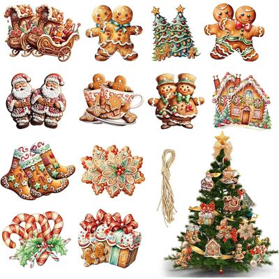 SANS MARQUE Lot De 24 Décorations De Noël En Pain D'Épice - Bonhomme Pour Sapin Avec Corde - Ornements Pour Maison - Publicité SANS MARQUE Lot De 24 Décorations De Noël En Pain D'Épice - Bonhomme Pour Sapin Avec Corde - Ornements Pour Maison - Publicité