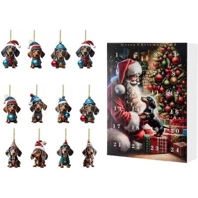 FLAMMKRAFT Calendrier De L'Avent De Noël En Acrylique, 24 Jours, Figurine De Chien, Compte À Rebours Des Fêtes De Fin D'Année, Type B - Publicité FLAMMKRAFT Calendrier De L'Avent De Noël En Acrylique, 24 Jours, Figurine De Chien, Compte À Rebours Des Fêtes De Fin D'Année, Type B - Publicité