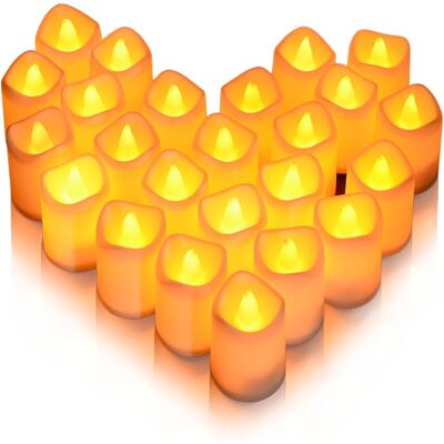 OEM 24 Bougies Led, Flamme Vacillante, Blanc Chaud, Piles Incluses, Diamètre 4cm, Décoration Mariage, Anniversaire, Maison - Publicité OEM 24 Bougies Led, Flamme Vacillante, Blanc Chaud, Piles Incluses, Diamètre 4cm, Décoration Mariage, Anniversaire, Maison - Publicité
