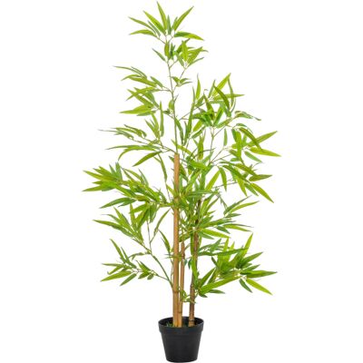 WISHDOR Bambou Artificiel Réaliste 120 Cm, Plante Décorative Verte En Plastique Avec Pot, Pour Intérieur Et Extérieur - Publicité WISHDOR Bambou Artificiel Réaliste 120 Cm, Plante Décorative Verte En Plastique Avec Pot, Pour Intérieur Et Extérieur - Publicité