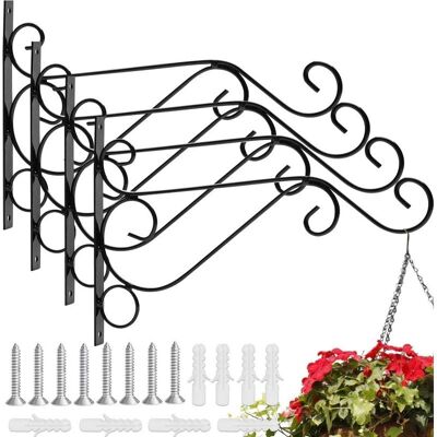 Vision 4 Pcs Suspension Crochet En Fer Forgé Support Plante Mural Avec Vis Accroche Plante Mural Suspension Crochet Plante 26 21 1.5cm Rétro Pour Jardin Balcon Lanterne Plants Déco - Noir - Publicité Vision 4 Pcs Suspension Crochet En Fer Forgé Support Plante Mural Avec Vis Accroche Plante Mural Suspension Crochet Plante 26 21 1.5cm Rétro Pour Jardin Balcon Lanterne Plants Déco - Noir - Publicité