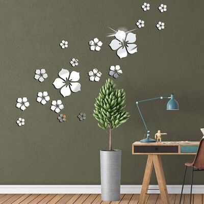 Vision 18 Stickers Muraux Floraux, Décoration Moderne Pour Salon, Décoration Pour Chambre D'Ado, Stickers Muraux Effet Miroir - Publicité Vision 18 Stickers Muraux Floraux, Décoration Moderne Pour Salon, Décoration Pour Chambre D'Ado, Stickers Muraux Effet Miroir - Publicité