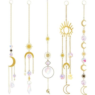 URSUS Attrape-s Lot De 5 Suncatcher Pendentif En Cristal Ornement Capteur De Cristal Décoration Prisme En Cristal Arc-en-ciel Carillon Éolien Suspendre Pour Fenêtre Jardin - Publicité URSUS Attrape-s Lot De 5 Suncatcher Pendentif En Cristal Ornement Capteur De Cristal Décoration Prisme En Cristal Arc-en-ciel Carillon Éolien Suspendre Pour Fenêtre Jardin - Publicité