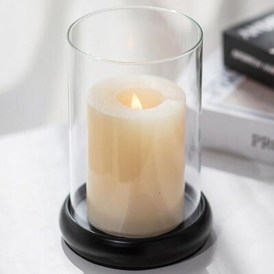 XVX Bougeoir Pour Bougies Pilier – Photophore Moderne En Verre Transparent Avec Support Métallique Noir, Idéal Salon, Déco Table & Cadeaux (1 Pièce) - Publicité XVX Bougeoir Pour Bougies Pilier – Photophore Moderne En Verre Transparent Avec Support Métallique Noir, Idéal Salon, Déco Table & Cadeaux (1 Pièce) - Publicité