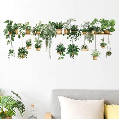 Vision Stickers Muraux En Forme De Panier De Plantes Vertes, Décoration Murale Pour La Cuisine, Le Salon, La Salle À Manger Et La Chambre. Publicité Vision Stickers Muraux En Forme De Panier De Plantes Vertes, Décoration Murale Pour La Cuisine, Le Salon, La Salle À Manger Et La Chambre. Publicité