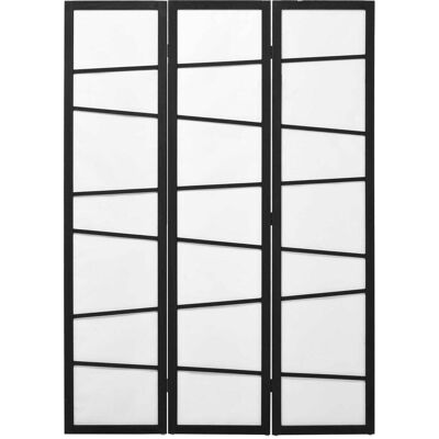ARRIGONI Paravent Separateur 3 Panneaux Pliable En Bois 120 X 170 Cm Noir Et Blanc - Publicité ARRIGONI Paravent Separateur 3 Panneaux Pliable En Bois 120 X 170 Cm Noir Et Blanc - Publicité