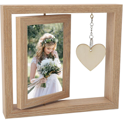 Generic Cadre Photo En Bois, 10 X 15 Cm, Double Face, Rotatif, Avec Pendentif En Forme De Cœur, Cadeau D'Anniversaire - Publicité Generic Cadre Photo En Bois, 10 X 15 Cm, Double Face, Rotatif, Avec Pendentif En Forme De Cœur, Cadeau D'Anniversaire - Publicité