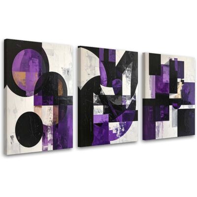 FEEBY Tableaux Sur Toile Lot Abstraction Violette : Cercles Et Formes 3 X 20x30 - Publicité FEEBY Tableaux Sur Toile Lot Abstraction Violette : Cercles Et Formes 3 X 20x30 - Publicité
