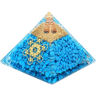 Phoenix Pyramide Orgonite Turquoise Synthétique Avec Cube De Métatron - Publicité Phoenix Pyramide Orgonite Turquoise Synthétique Avec Cube De Métatron - Publicité