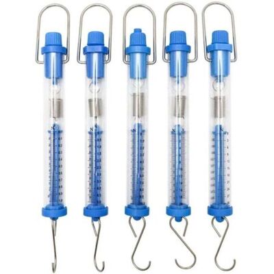 ABYSSE Cinq Dynamomètres À Ressort Cylindriques Transparents Pour Expériences De Physique, 1n, 5n, 10n, 20n, 30n - Publicité ABYSSE Cinq Dynamomètres À Ressort Cylindriques Transparents Pour Expériences De Physique, 1n, 5n, 10n, 20n, 30n - Publicité