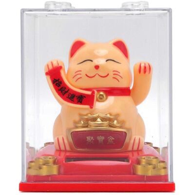 FLAMMKRAFT Chat Porte-bonheur Solaire Jaune Avec Couvercle Transparent - Publicité FLAMMKRAFT Chat Porte-bonheur Solaire Jaune Avec Couvercle Transparent - Publicité