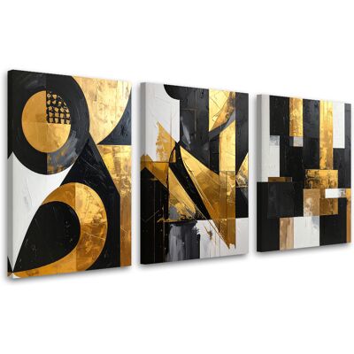 FEEBY Tableaux Sur Toile Lot Abstraction Géométrique Dorée 3 X 80x120 - Publicité FEEBY Tableaux Sur Toile Lot Abstraction Géométrique Dorée 3 X 80x120 - Publicité
