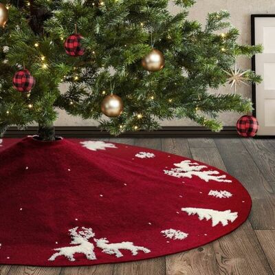 Melissa Jupe De Sapin De Noël Tricotée En 3d, 122cm Grande Jupe De Sapin De Noël 100% Laine Tricotée Main Couvercle De Base En Élan Arbre Flocon De Neige 3d Pour Décoration De Fête Maison De Noël - Publicité Melissa Jupe De Sapin De Noël Tricotée En 3d, 122cm Grande Jupe De Sapin De Noël 100% Laine Tricotée Main Couvercle De Base En Élan Arbre Flocon De Neige 3d Pour Décoration De Fête Maison De Noël - Publicité