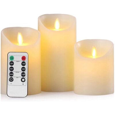 PELTOR Bougies Led,bougies Sans Flamme.lot De 3 (10 12.5 15cm), Avec Vacillement Des Flammes Très Réaliste, Télécommande Avec 10 Menus De Fonction, Minuterie De 24 Heures - Publicité PELTOR Bougies Led,bougies Sans Flamme.lot De 3 (10 12.5 15cm), Avec Vacillement Des Flammes Très Réaliste, Télécommande Avec 10 Menus De Fonction, Minuterie De 24 Heures - Publicité