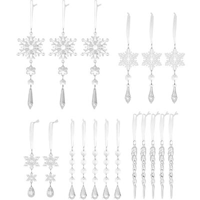 OEM Ornement De Noël En Cristal Transparent, 18 Pièces, Flocon De Neige En Acrylique Transparent, Décoration Suspendue Pour Fête De Vacances-crezuo - Publicité OEM Ornement De Noël En Cristal Transparent, 18 Pièces, Flocon De Neige En Acrylique Transparent, Décoration Suspendue Pour Fête De Vacances-crezuo - Publicité