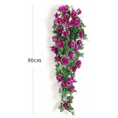 BRINSEA Plantes Suspendues Artificielles - Faux Soie Rose Fleurs Suspendus Guirlande Rotin Ivy Vigne Pour La Décoration De Noce Jardin Mur (mauve, 2 Pièces) - Publicité BRINSEA Plantes Suspendues Artificielles - Faux Soie Rose Fleurs Suspendus Guirlande Rotin Ivy Vigne Pour La Décoration De Noce Jardin Mur (mauve, 2 Pièces) - Publicité