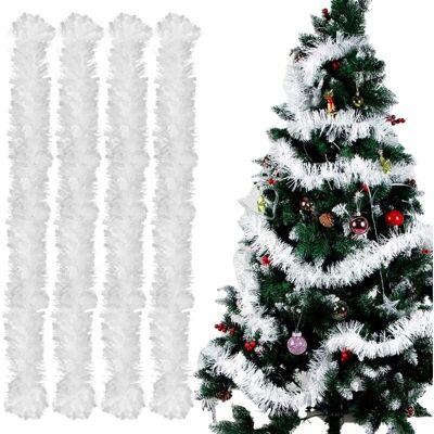 IRISFR Guirlande De Noel Sapin, 4pcs Guirlandes Tinsel Noël, Guirlande Sapin 2m, Guirlande Tinsel Métallique Scintillantes Pour Mariage Anniversaire Fête Murs Fenêtres Sapin Decoration Noël - Blanche - Publicité IRISFR Guirlande De Noel Sapin, 4pcs Guirlandes Tinsel Noël, Guirlande Sapin 2m, Guirlande Tinsel Métallique Scintillantes Pour Mariage Anniversaire Fête Murs Fenêtres Sapin Decoration Noël - Blanche - Publicité
