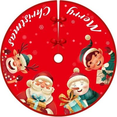 Bunthaus Jupe De Sapin De Noël, Ornements De Jupe De Sapin Rustique, Tapis De Jupe De Sapin De Noël Rouge Avec Motif De Cerf, Bonhomme De Neige, Père Noël Pour Décorations De Fête De Vacances, Rouge - Publicité Bunthaus Jupe De Sapin De Noël, Ornements De Jupe De Sapin Rustique, Tapis De Jupe De Sapin De Noël Rouge Avec Motif De Cerf, Bonhomme De Neige, Père Noël Pour Décorations De Fête De Vacances, Rouge - Publicité