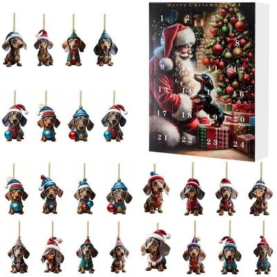 FLAMMKRAFT Calendrier De L'Avent Vacances Pendentif Teckel Mignon Calendrier De Compte À Rebours De Noël 24 Jours Type B - Publicité FLAMMKRAFT Calendrier De L'Avent Vacances Pendentif Teckel Mignon Calendrier De Compte À Rebours De Noël 24 Jours Type B - Publicité