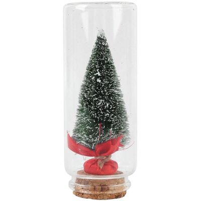 FLAMMKRAFT Sapin De Noël Décoratif De Table, Miniature Portable Pour Bureau, Avec Ruban Rouge. Publicité FLAMMKRAFT Sapin De Noël Décoratif De Table, Miniature Portable Pour Bureau, Avec Ruban Rouge. Publicité