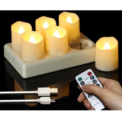 ABYSSE 6 Bougies Chauffe-plat Led Rechargeables, Bougies Électroniques Avec Télécommande, Minuterie, Lumière Blanche Chaude, 4 X 4,5 Cm - Publicité ABYSSE 6 Bougies Chauffe-plat Led Rechargeables, Bougies Électroniques Avec Télécommande, Minuterie, Lumière Blanche Chaude, 4 X 4,5 Cm - Publicité