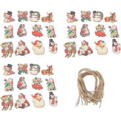 FLAMMKRAFT 36 Décorations De Noël En Bois À Suspendre, Représentant De Mignons Bonhommes De Neige Et Des Cerfs, Avec Des Cordes En Chanvre Pour Les Fêtes De Fin D'Année. Publicité FLAMMKRAFT 36 Décorations De Noël En Bois À Suspendre, Représentant De Mignons Bonhommes De Neige Et Des Cerfs, Avec Des Cordes En Chanvre Pour Les Fêtes De Fin D'Année. Publicité
