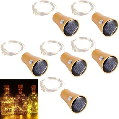 MOXIE Lot De 6 Guirlandes Lumineuses Led Solaire Bouchon De La Bouteille 1m 10 Leds Fil De Cuivre Lumière Décorative Pour Diy Bouteille/bar/guinguette/chambre/mariage/noël/fête - Blanc Chaud - Publicité MOXIE Lot De 6 Guirlandes Lumineuses Led Solaire Bouchon De La Bouteille 1m 10 Leds Fil De Cuivre Lumière Décorative Pour Diy Bouteille/bar/guinguette/chambre/mariage/noël/fête - Blanc Chaud - Publicité