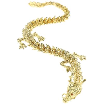 LISATR Statue De Dragon En Laiton Sculpté 3d, Style Vintage Chinois, Pour Bureau Ou Décoration Intérieure.-26.50x2.50x2.00cm-golden - Publicité LISATR Statue De Dragon En Laiton Sculpté 3d, Style Vintage Chinois, Pour Bureau Ou Décoration Intérieure.-26.50x2.50x2.00cm-golden - Publicité