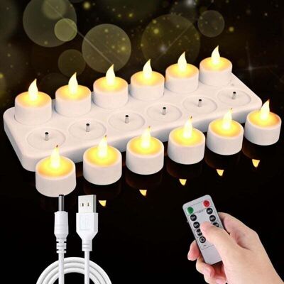 OEM Bougie Chauffe Plat Led Rechargeable Avec Station De Charge, Lot De 12 Bougie Led Rechargeable Bougie Avec Télécommande Et Minuteur Flamme Vacillante, Pour Chambre Mariage Decoration Halloween, Noel-c - Publicité OEM Bougie Chauffe Plat Led Rechargeable Avec Station De Charge, Lot De 12 Bougie Led Rechargeable Bougie Avec Télécommande Et Minuteur Flamme Vacillante, Pour Chambre Mariage Decoration Halloween, Noel-c - Publicité