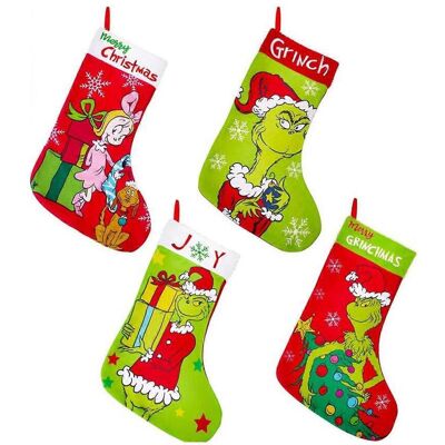 FLAMMKRAFT Lot De 4 Grandes Chaussettes De Noël Décoratives Pour Les Fêtes De Famille, À Suspendre Ou À Glisser Dans Un Sac Cadeau. Publicité FLAMMKRAFT Lot De 4 Grandes Chaussettes De Noël Décoratives Pour Les Fêtes De Famille, À Suspendre Ou À Glisser Dans Un Sac Cadeau. Publicité