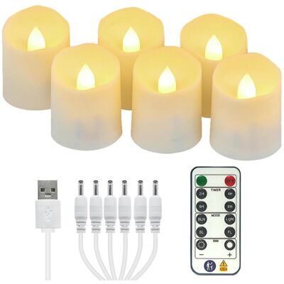 FOGSHIELD Lot D 6pcs Bougies Chauffe Plat Led Rechargeables, Fausse Bougie À Led Flamme Vacillante Avec Télécommande Et Fonction Minuterie, Bougies Electriques Pour Fête, Salon, Halloween, Noël, Chambre - Publicité FOGSHIELD Lot D 6pcs Bougies Chauffe Plat Led Rechargeables, Fausse Bougie À Led Flamme Vacillante Avec Télécommande Et Fonction Minuterie, Bougies Electriques Pour Fête, Salon, Halloween, Noël, Chambre - Publicité