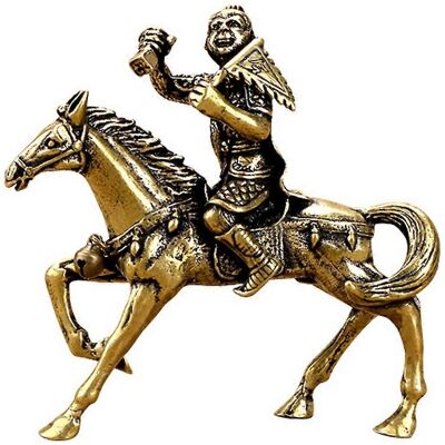 LISATR Statue De Singe À Cheval (1 Pièce), Décoration De Bureau En Laiton Feng Shui-8x7.7cm-golden - Publicité LISATR Statue De Singe À Cheval (1 Pièce), Décoration De Bureau En Laiton Feng Shui-8x7.7cm-golden - Publicité